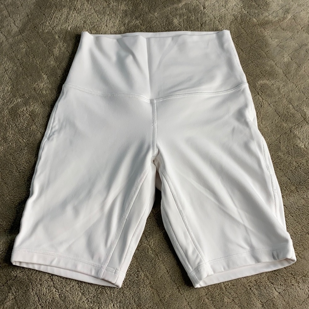 White biker shorts